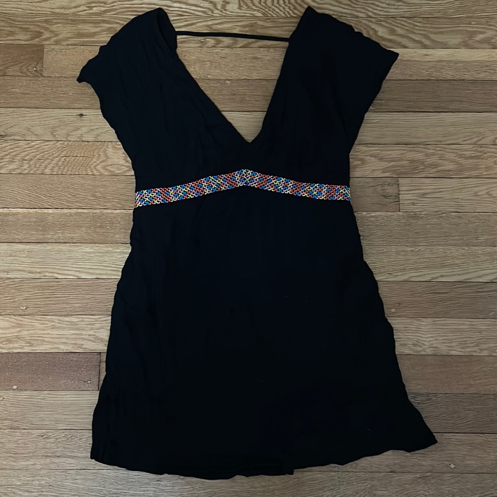 Black Low Back Swim Coverup